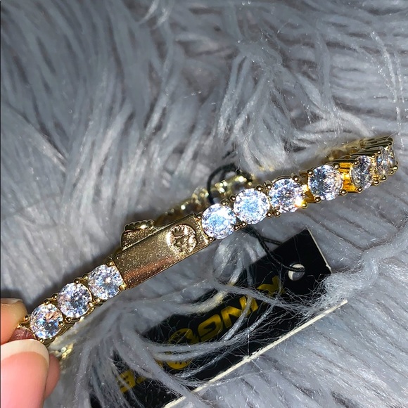 5mm single row tennis king ice bracelet 14k gold - Picture 5 of 6